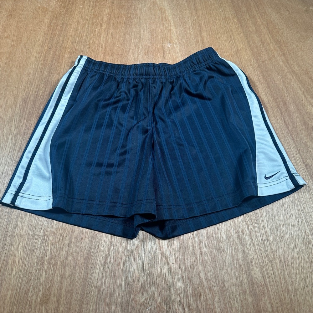 Nike Shorts Kids XL Black/Navy Blue Shadow Stripe Athletic Soccer
